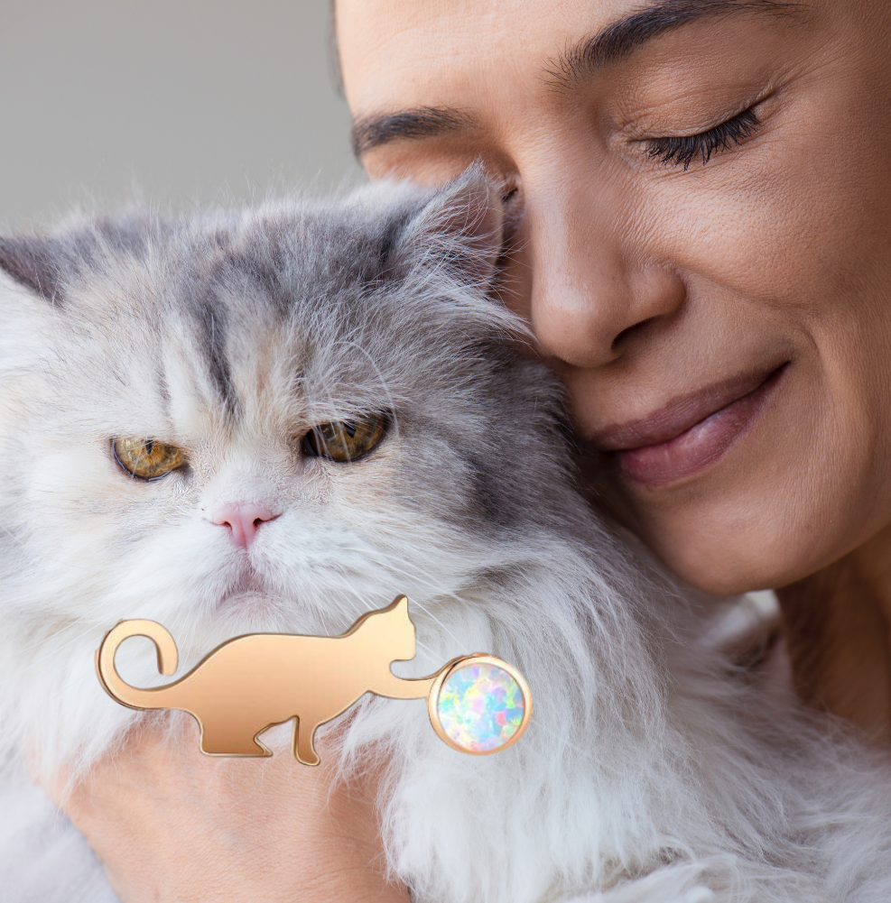 18k Rose Gold Cat Pendant
