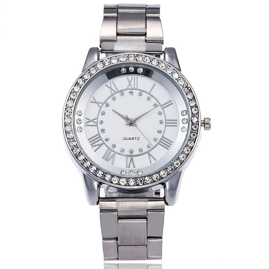 Rose gold casual quartz watch