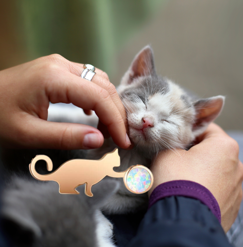 18k Rose Gold Cat Pendant