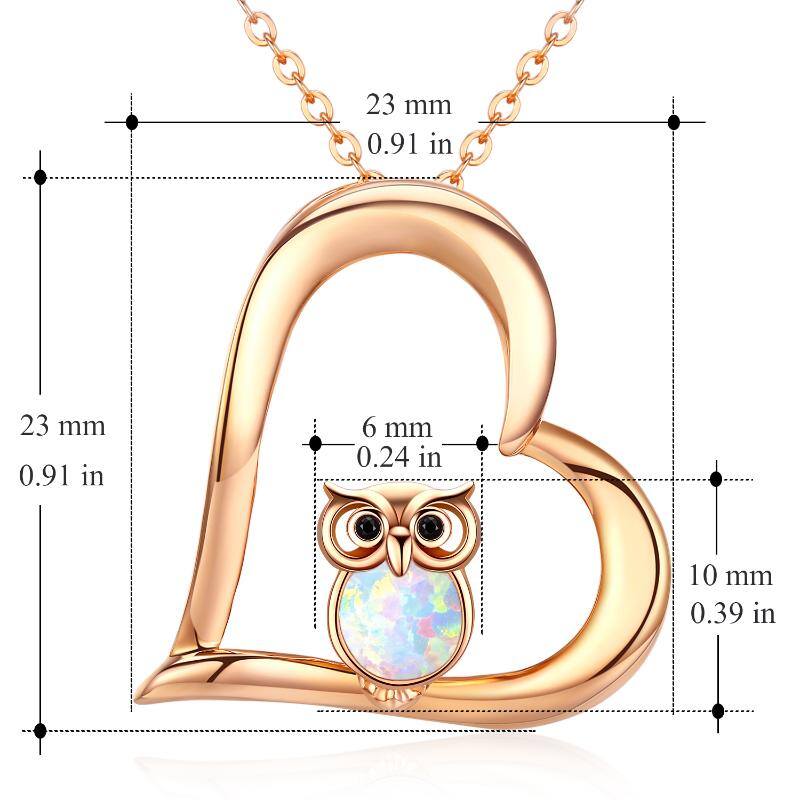 18K sterling silver rose gold plated owl necklace