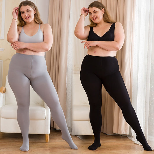 Women's Plus Size Striped High Waist Anti-Hook Pantyhose