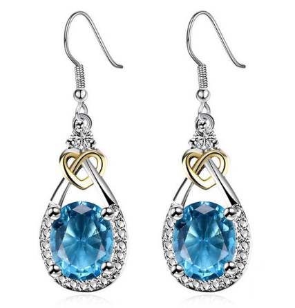Fine Jewelry S925 Sterling Silver Blue Sapphire