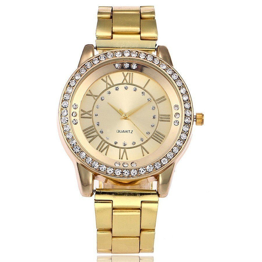 Rose gold casual quartz watch