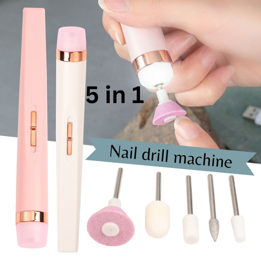 5 in 1 USB Rechargeable Cordless Electric Nail Drill Polisher Manicure Machine Set