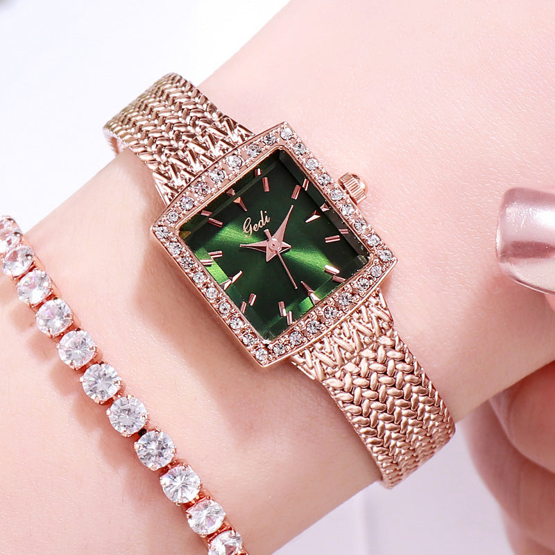Mesh Belt Retro Square Ladies Diamond Watch - About Wish