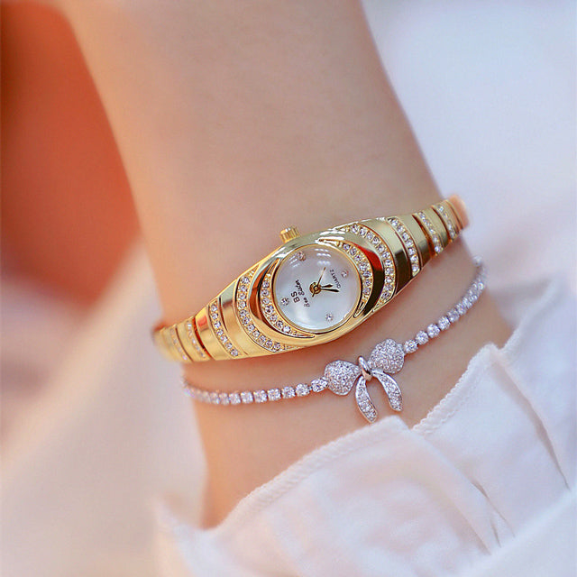 Ladies Gold Watch Diamond Wristwatch - About Wish