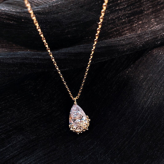 Crystal Water Drop Pendant Necklace Women - About Wish