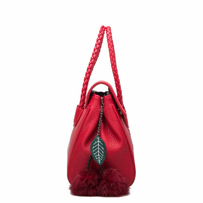 Leather handbag lychee pattern