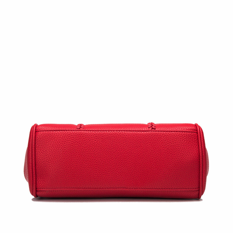Leather handbag lychee pattern