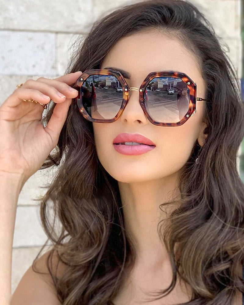 Fashion polygon sunglasses women