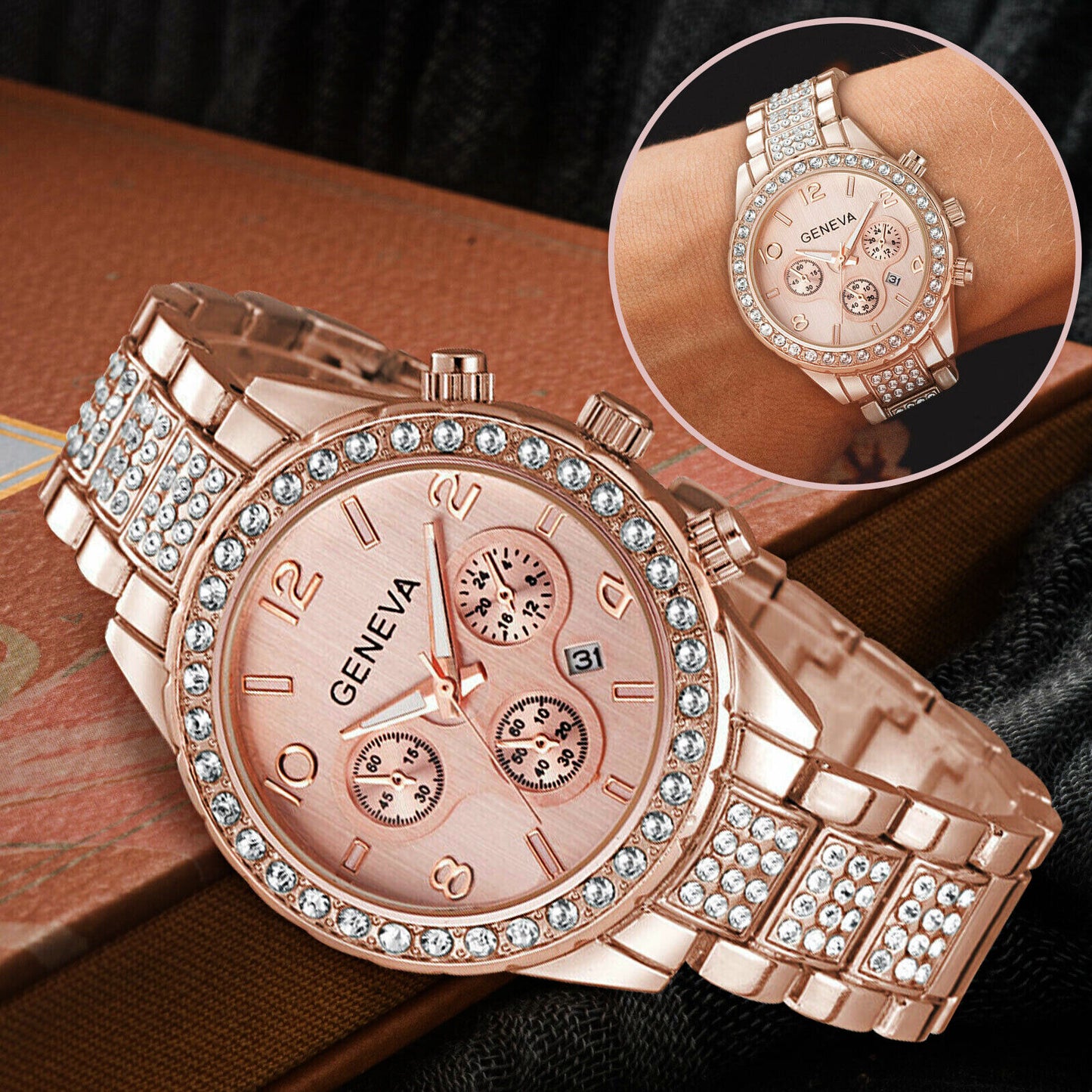 Classic Stainless Steel Crystal Quartz