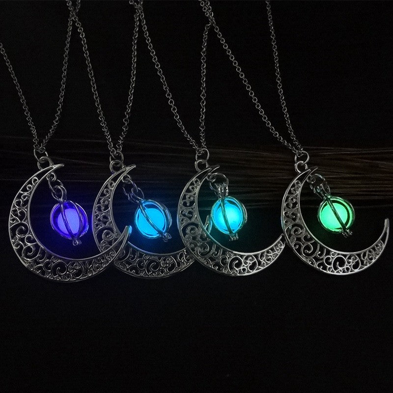 Fashion Moon Natural Glowing Stone Healing Necklace - About Wish
