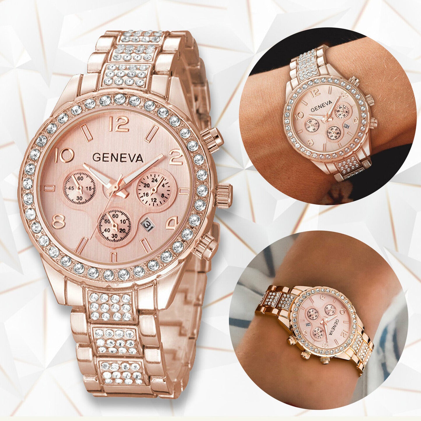 Classic Stainless Steel Crystal Quartz