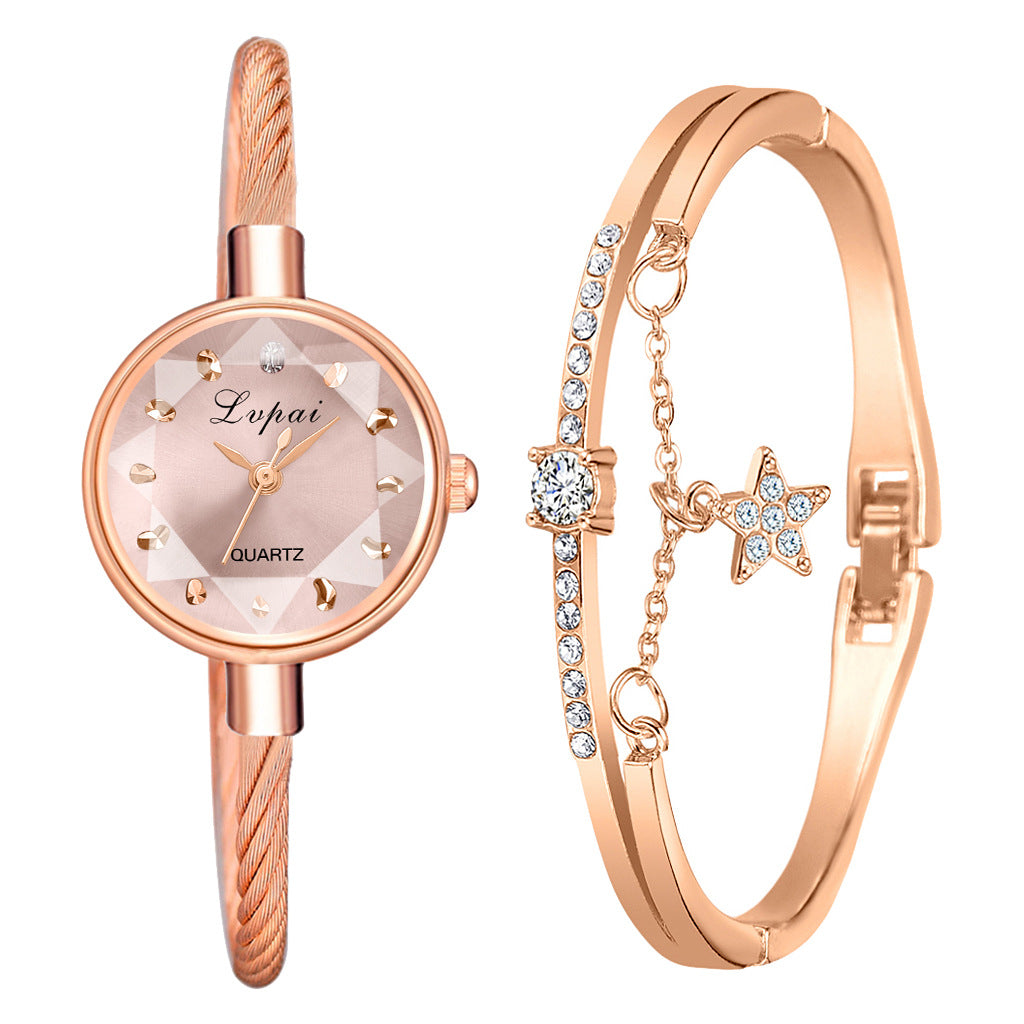 Bracelet style women's luxury watch set