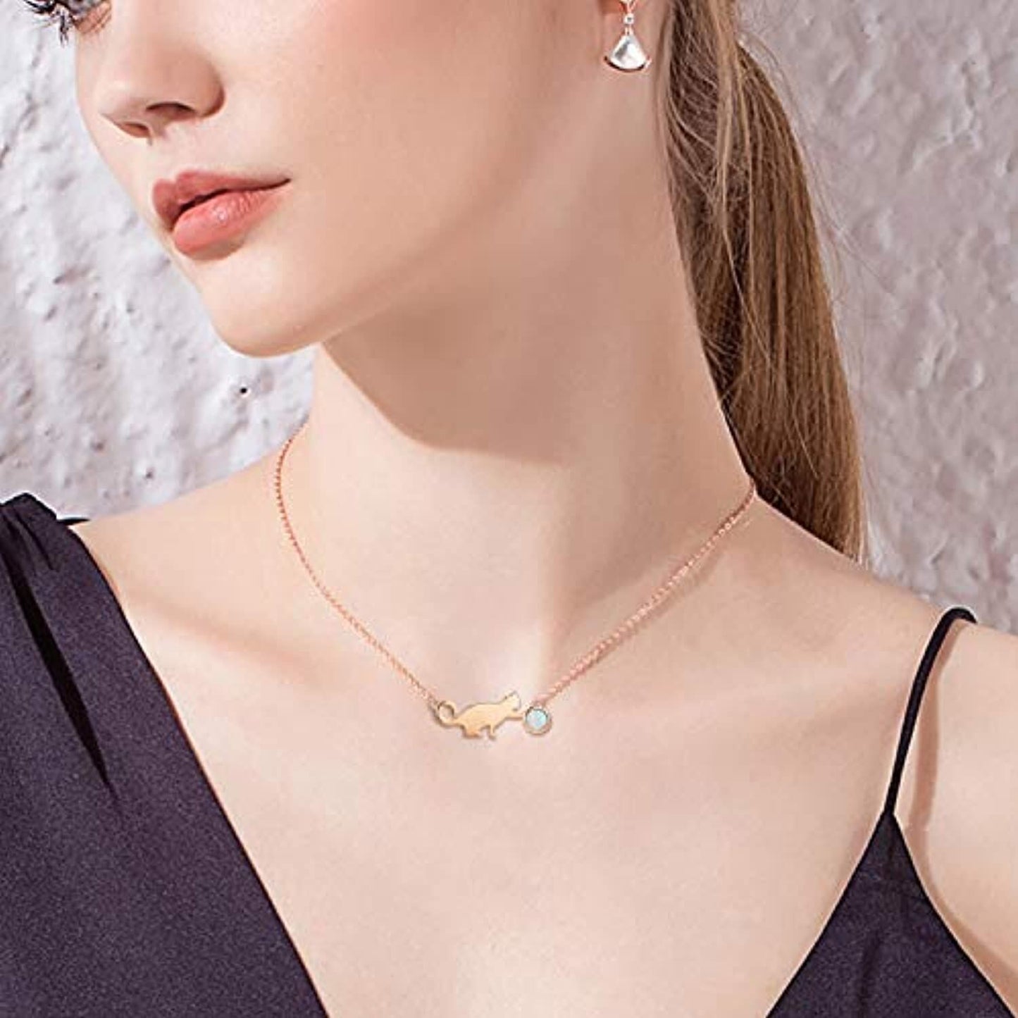 18k Rose Gold Cat Pendant