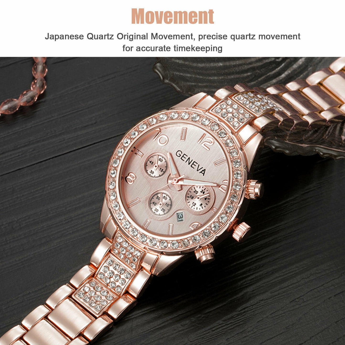 Classic Stainless Steel Crystal Quartz