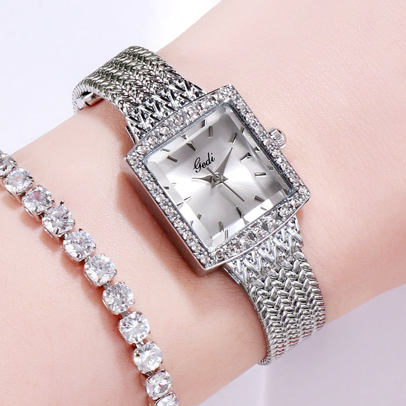 Mesh Belt Retro Square Ladies Diamond Watch - About Wish