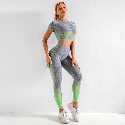 seamless mesh yoga set