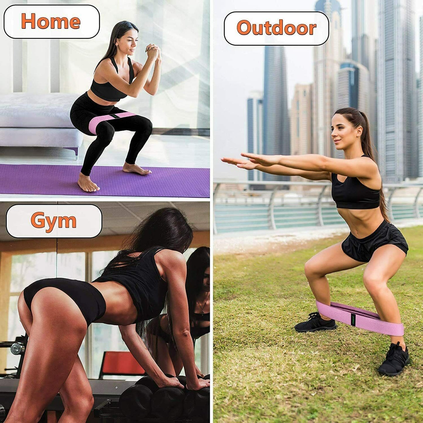 Workout Resistance Bands Loop Set Fitness