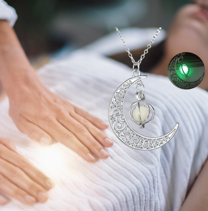 Glittering Moon Natural Stone Healing Necklace