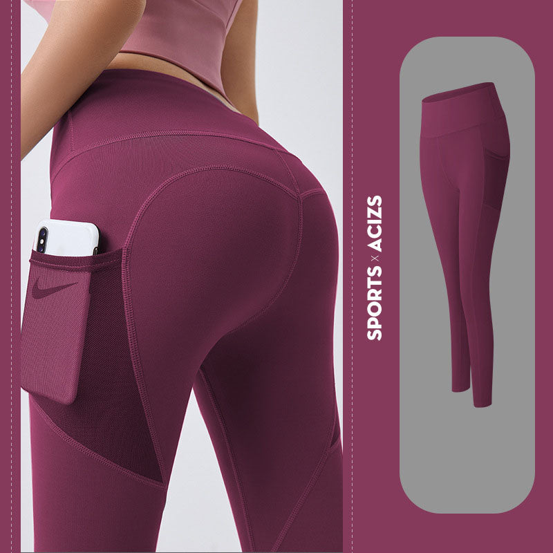 Tummy control yoga leggings with pocket