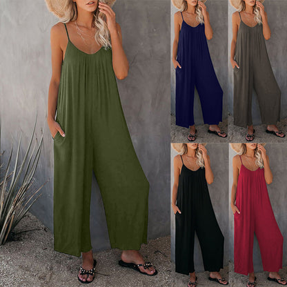 sleeveless loose jumpsuit