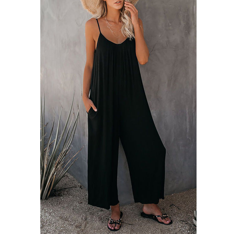 sleeveless loose jumpsuit