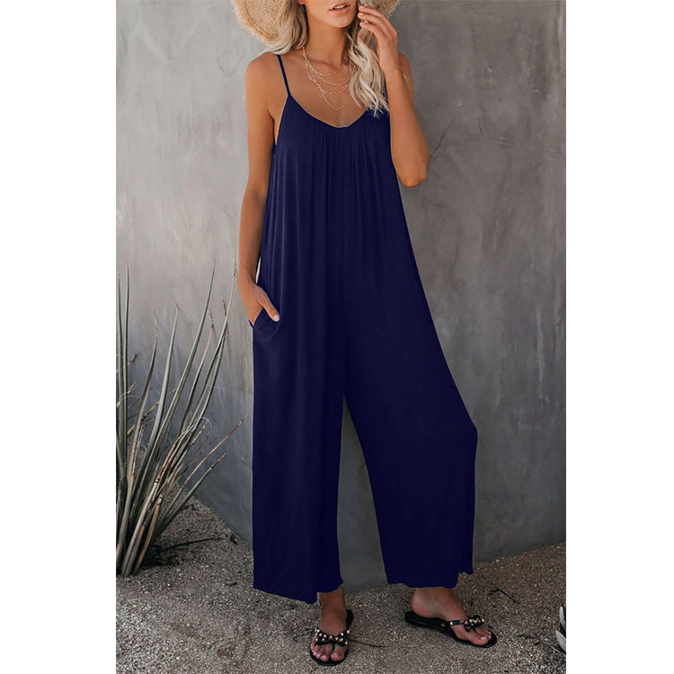 sleeveless loose jumpsuit