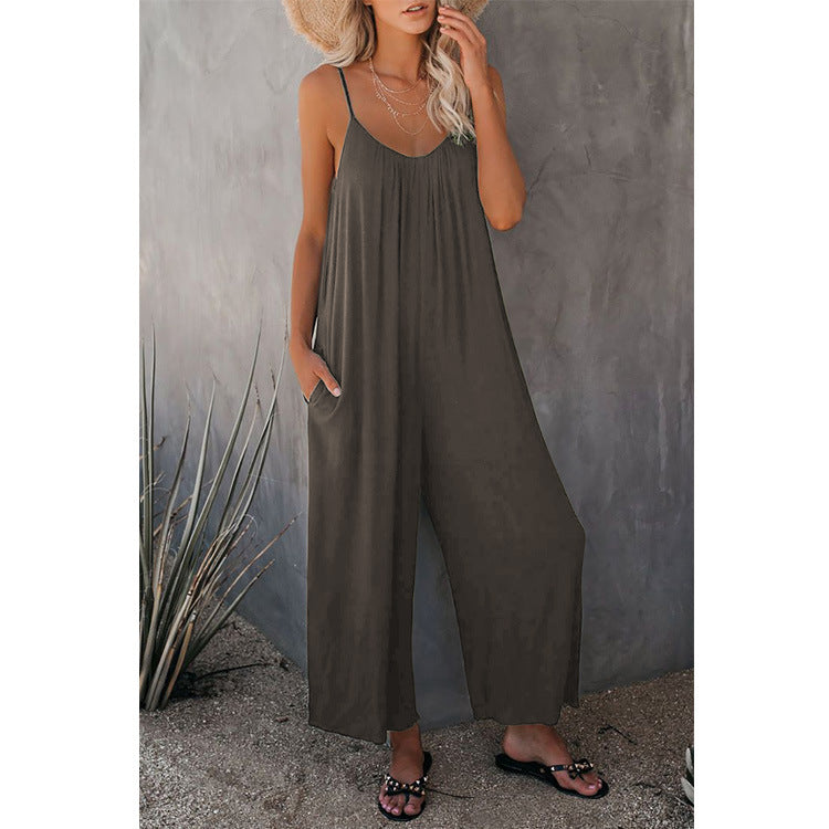 sleeveless loose jumpsuit