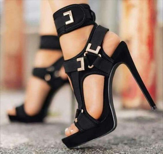 Buckle Super High Heels Waterproof Platform