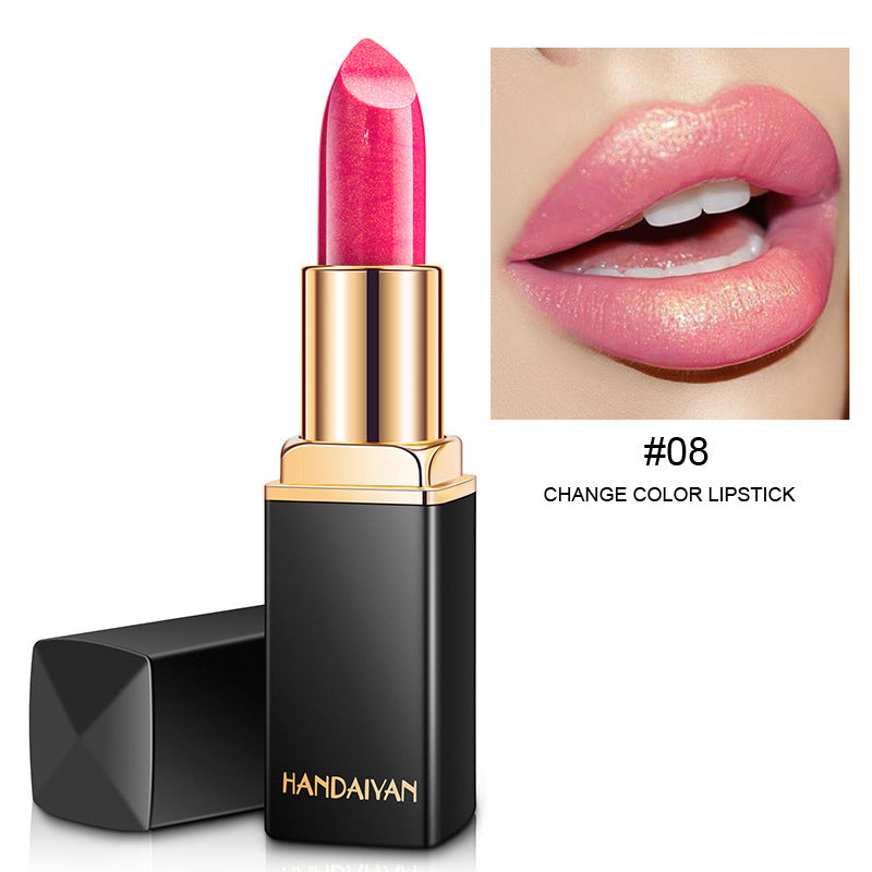 Shiny Metallic Lipstick Pearlescent Color Temperature Change