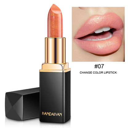 Shiny Metallic Lipstick Pearlescent Color Temperature Change