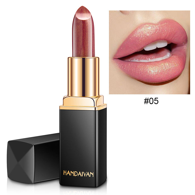 Shiny Metallic Lipstick Pearlescent Color Temperature Change