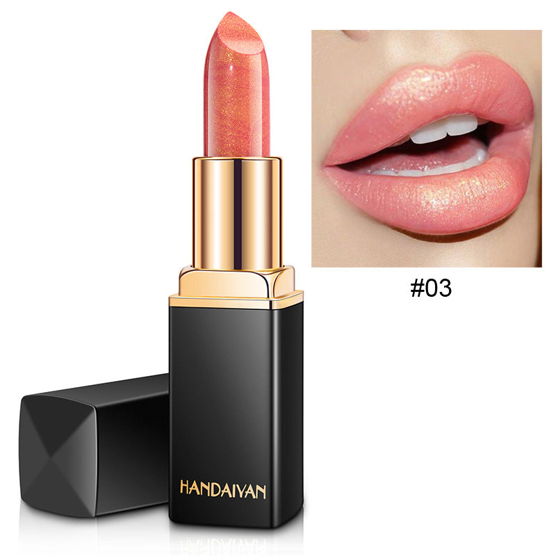 Shiny Metallic Lipstick Pearlescent Color Temperature Change