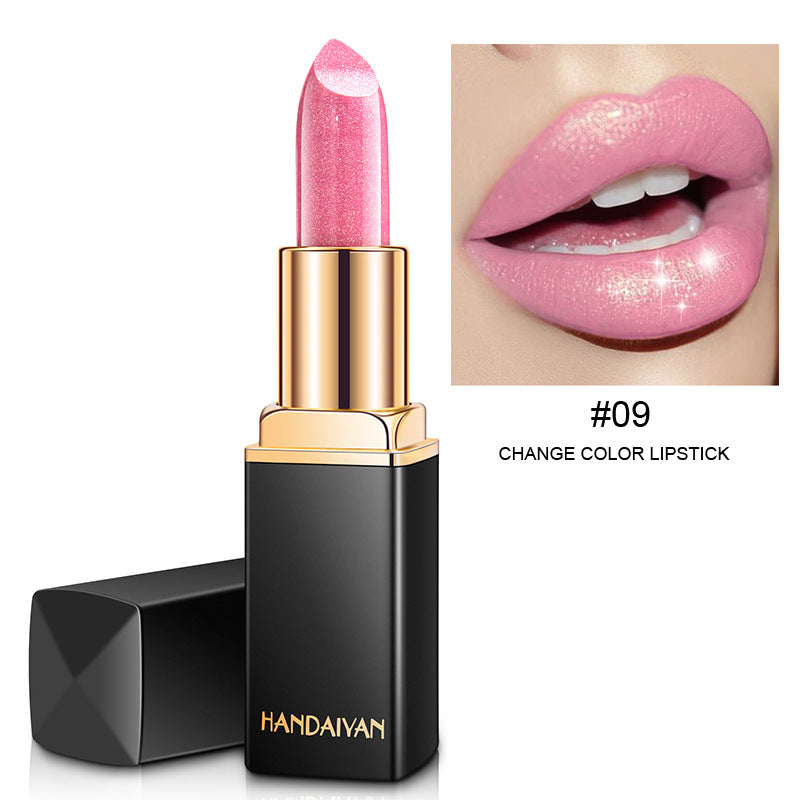 Shiny Metallic Lipstick Pearlescent Color Temperature Change