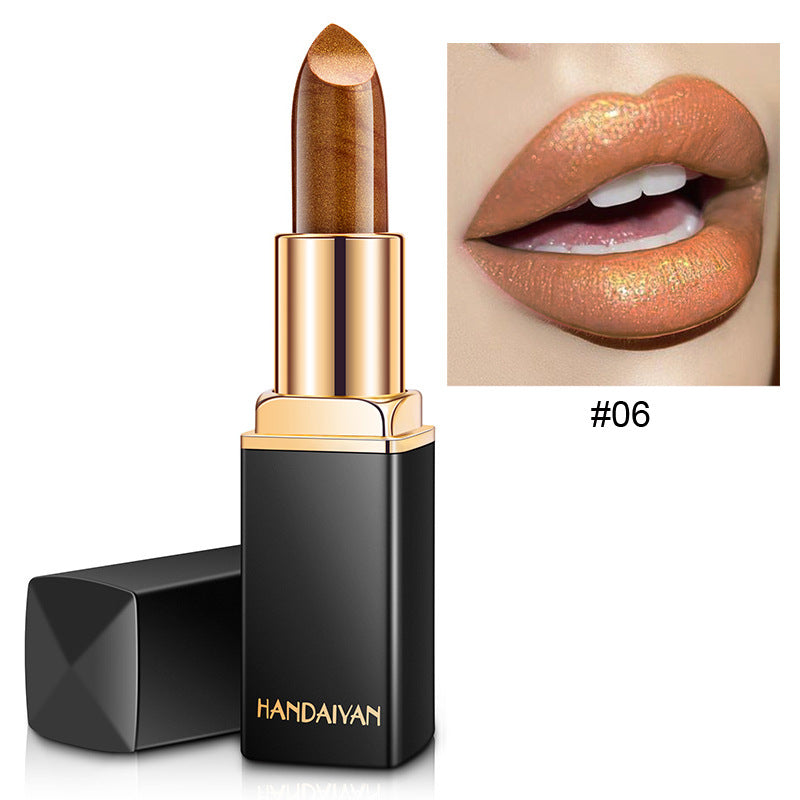 Shiny Metallic Lipstick Pearlescent Color Temperature Change