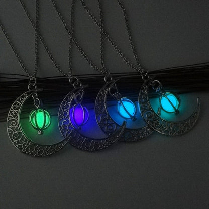 Fashion Moon Natural Glowing Stone Healing Necklace - About Wish