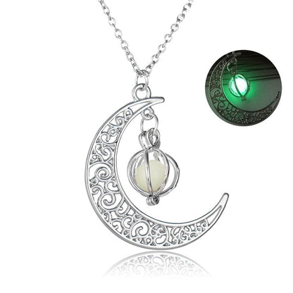 Fashion Moon Natural Glowing Stone Healing Necklace - About Wish