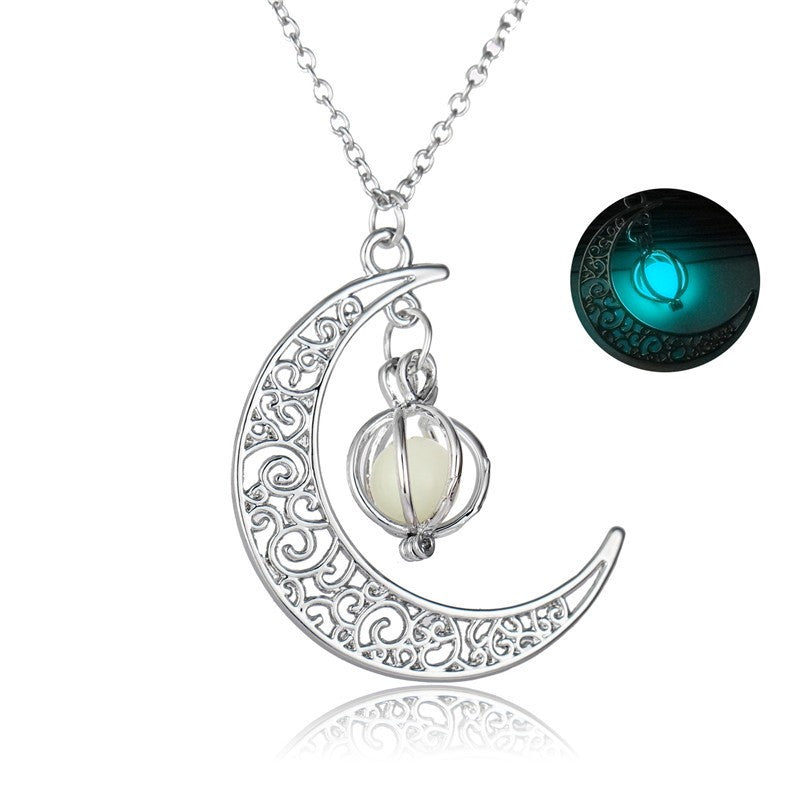 Fashion Moon Natural Glowing Stone Healing Necklace - About Wish