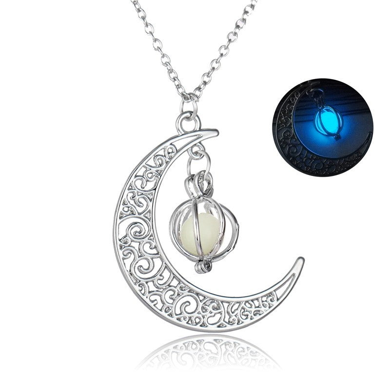 Fashion Moon Natural Glowing Stone Healing Necklace - About Wish