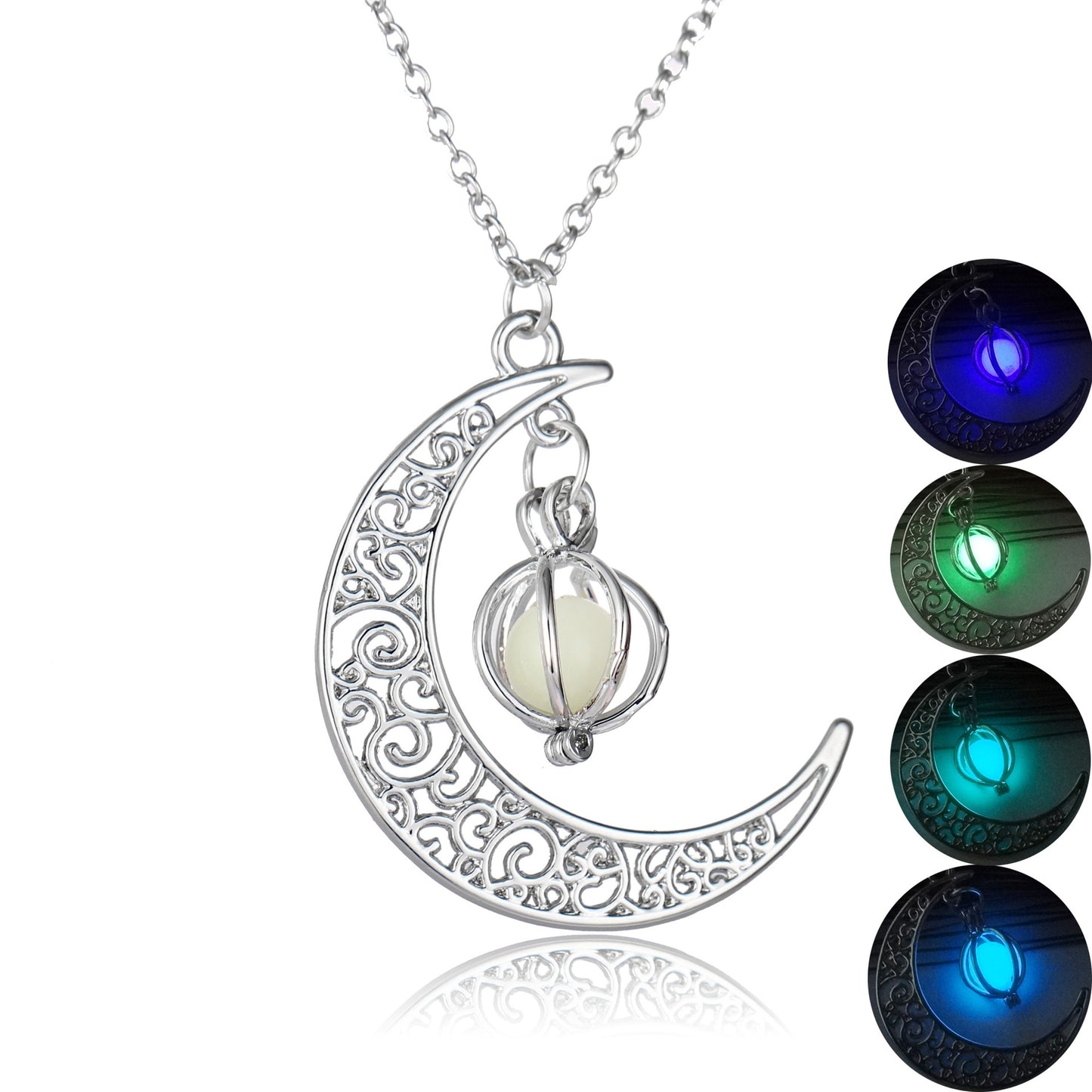 Fashion Moon Natural Glowing Stone Healing Necklace - About Wish